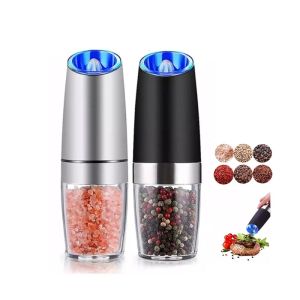 Electric Automatic Mill Spice Salt and Pepper Grinder Gravity LED Light Adjustable Coarseness Kitchen Steak Tool Sets