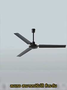พัดลมเพดาน มอเตอร์ขดลวดทองแดง พัดลม ปิดเสียง พัดลมเพดาน 56 นิ้ว พร้อมสวิทซ์ผนัง 5 สปีด