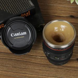 Creative Retro Camera Shape Automatic Stirring Stainless Steel Mug