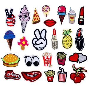 new fashion 1set( 3pcs) Package Embroidery Iron On Patches Sewn Applique Cute Logo Food Uniform DIY Embroidered Patch Clothes