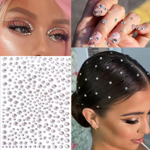2 piece of 325 sparkling gemstone stickers pasted on the face tattoos eyes rhinestones jewelry 3/4/5mm mixed wedding party
