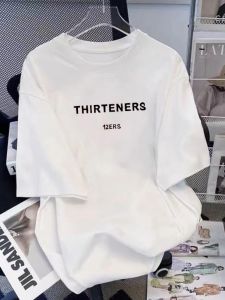 Áo Thun Cotton Tay Ngắn Dáng Rộng Mùa Hè Cho Nữ in Họa Tiết Hoạt Hình Thường Ngày Thời Trang Công Sở Cổ Tròn Tay Dài