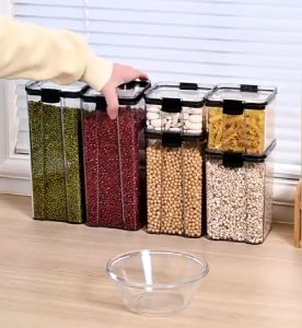 ShunXing111  Transparent Grain Food Fresh Box Jar Storage Container Storage Box 460ml/700ml/1300ml/1800ml