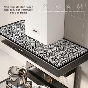 Thickened Oil-proof Protecting Pad for Kitchen Vent Hood Customizable Dust-proof Cover Mat Modern Simple Style Universal Cover Towel