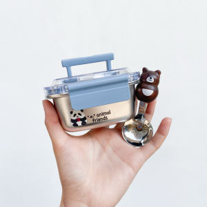 Portable Mini Stainless Steel 304 Lunch Box with Spoon Baby Complementary Food Bowl Covered Insulated Food Container