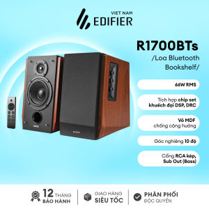 Bộ loa Bluetooth Bookshelf EDIFIER R1700BTs | Điều khiển từ xa | Treble trên loa | Nghiêng với góc 10 độ | Bảo Hành 15 Tháng