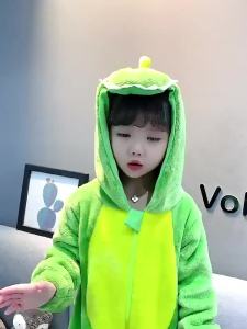 <906> ชุดนอนเด็กแบบชิ้นเดียวชุดหมีไดโนเสาร์บุขนกำมะหยี่หนาพิเศษชุดคลานสำหรับเด็กทารกชายหญิงชุดใส่ในบ้านสำหรับเด็กฤดูใบไม้ร่วงและฤดูหนาว