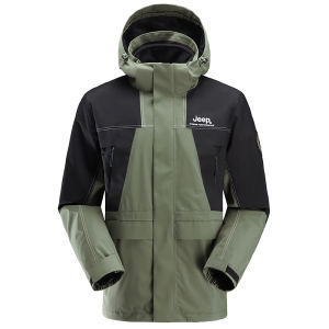 จี๊ป | เสื้อแจ็คเก็ตป้องกันลมสำหรับเดินป่าแบบสามชั้นของ Jeep สำหรับผู้ชายในฤดูหนาว เสื้อผ้ากลางแจ้งแบบถอดได้ 3-in-1 กันน้ำ กันลม เสื้อผ้ากลางแจ้ง เสื้อผ้าสำหรับการเดินป่าแบบแข็ง