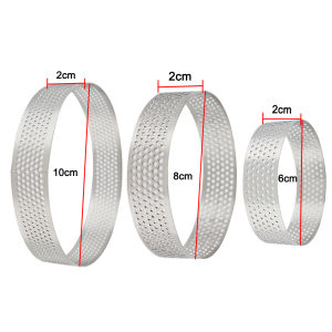 6 8 10 CM Perforated Tartlet Cake Mousse Mould Stainless Steel Tart Mold Pie Ring Cookies Pastry Circle Cutter Baking Tools