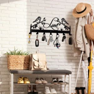 CIFbuy | LOVE Brand Móc Treo Tường Hình Chim Bằng Kim Loại Chống Gỉ Dùng Để Đựng Chìa Khóa Và Trang Sức Trang Trí Nhà Cửa Văn Phòng Vật Dụng Lưu Trữ.