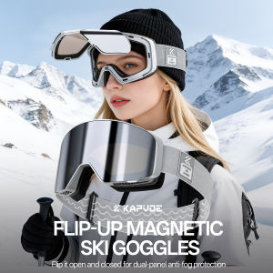 Kapvoe | Kapvoe Hot Flip Over Magnetic Snow Goggles Photochromic Ski Men Snowmobile Anti-Fog Snowboard Goggles Women Ski Equipment UV400