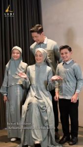 SARIMBIT LUBI 2025 BASWARA FAMILY DUSTY GREEN TERBARU GAMIS & KOKO SET KELUARGA LEBARAN PREMIUM KEKINIAN TERMURAHHH