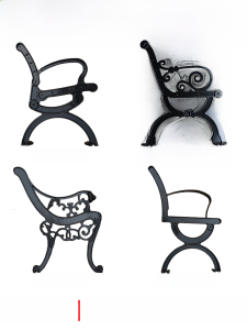 Park Bench Leg Accessories Iron Art Forged Iron Painted Outdoor Long Row Chair Back Chair Leg Simple Modern Style Metal Sculpture