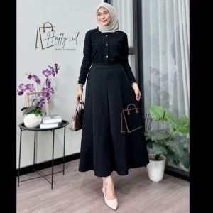 Rok Maxi Wanita Loose Panjang Basic Polos Maudy Skirt Korean Style Rok Scuba Premium kekinian