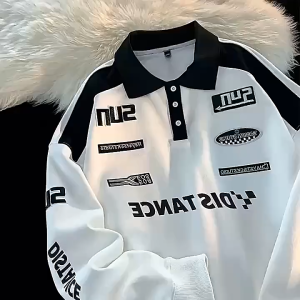 GentEssential loose sweatshirt aesthetic polo for men casual long sleeve polo shirt Korean jacket outfit oversized sweatshirt
