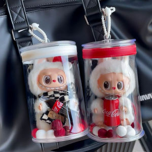 For 17 cm labubu v1/v2/v3 Small Jar Baby Bag Doll Storage Transparent Dust-proof Hang Bag Display Bag ﻿No hanging line