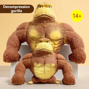 Stretchy Gorilla Stress Toy - Sand-Filled Rubber Monkey High-Elastic Sensory Fidget for Anxiety Relief Animal Action Figure