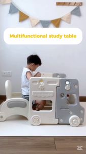 Mini Bus Double Sided Table Ages 3+: A Multi-Mode Functional Study Table Gift For Kids by WISHLAND