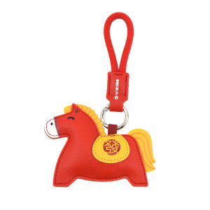Leather Horse Keychain Car Pendant Cute Cartoon Design Couple High Aesthetic Value Bag Accessory Festive Creative Gift
