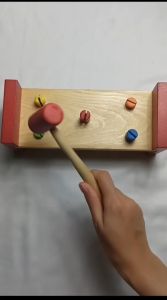 Mainan Kayu Edukasi Edukatif Anak Hammer Set 5 Pasak Palu - Paluan Montessori Toys