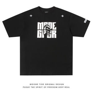 เสื้อยืดแขนสั้นพิมพ์ลายตัวอักษรสไตล์ย้อนยุคสไตล์อเมริกันสำหรับฤดูร้อนสำหรับผู้ชายและผู้หญิง ทรงหลวม ลำลอง วิ่ง วิ่ง ว่ายน้ำ วิ่ง ว่ายน้ำ