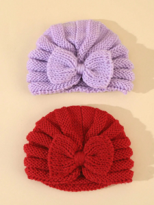 Baby Autumn Winter Keep Warmth Strips Hat Baby Bow Crochet Hook Cute Turban Girl Photograph Wear Hair Accessory Infant Gift