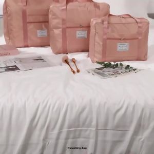 2pcs Solid Color Oxford Multi-layer Storage Bag Gym Travel Duffel Household Large Clothes Quilt Organizer For School Moving