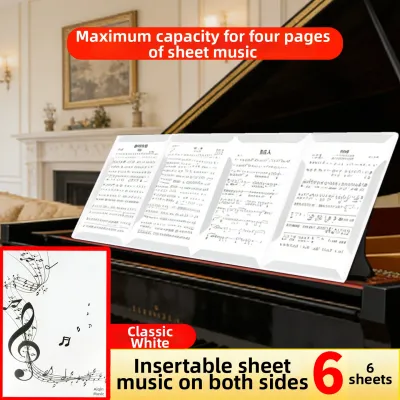 New Love Music Score Clip 8-Page Piano Score Clip A4 Adjustable Score Expanding Eight Pages Score Clip Black File Folder