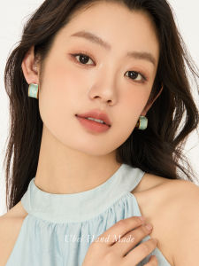 Handmade French Vintage C-Shaped Enamel Drip Glaze Earrings Elite Design Lightweight Luxury Hoop Earrings for Women