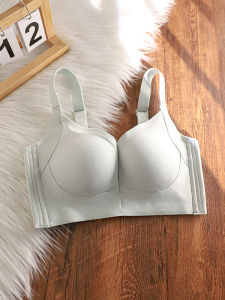 Red Underwire Free Bra with Push Up Support and Anti-Sag Adjustment