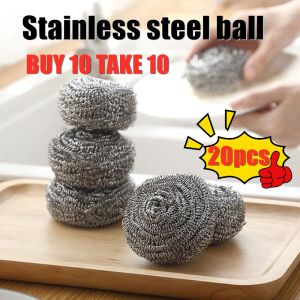 【BUY 10 TAKE 10】20pcs Dinosaurs steel wool Brush pot steel ball stainless steel household decontamination Extra & Tight Stainless Steel Wool Pot Brush Kitchen Dish Cleaning