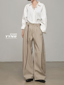 High Waist Wide Leg Casual Pants Womens Autumn 2025 New Loose Slimming Versatile Personality Knife Edge Suit Pants