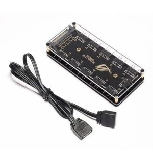 Bộ Chia Quạt ARGB 3 Chân 5V 10 Cổng Cáp Mở Rộng Nguồn SATA Bộ Điều Khiển PWM 4 Chân ARGB Cho Quạt Làm Mát PC RGB