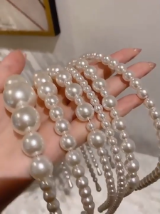 LOYO Korean Pearl Headband for Women Fairy Bride Wedding Hairband Hair Accessories