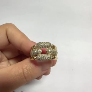 Huitan Delicate Hollow Design Women Ring Inlaid Shiny CZ Fashion Wedding Engagement Luxury Accessories for Party Lady Jewelry