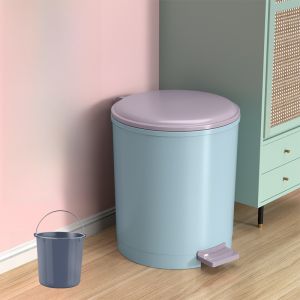 Large Size Foot Pedal Trash Can Kitchen Living Room Covered Foot Operated Trash Can Bedroom Bathroom Nordic Style Waste Bin