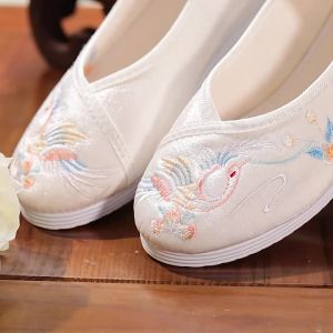 Sepatu Kain Slip On Wanita Cheongsam Kostum Kuno Sepatu Hanfu Single HF27