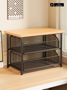 Dual-layer Office Desk Shelf for Printer File Organizer