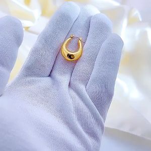 Jewelry Hikaw 18K Saudi Gold pawnable earrings womens vintage cool U-Shaped big drop jewelry nasasangla party gift accessories do not fade hypoallergenic