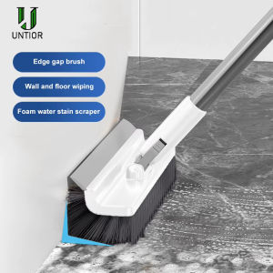 UNTIOR Cleaning Brush Long Handle 180°Rotating with Squeegee Mop for Household Wall Corner Patio Bathroom Tub Tile Floor Cleaner