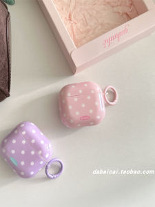 เคส Airpods แบบป้องกันแบบเกาหลีลายจุดพร้อมตัวอักษร สำหรับ Airpods pro 2 pro 3 รุ่นใหม่ รุ่น 3 ของ Apple Bluetooth ไร้สาย ป้องกันการตกหล่น