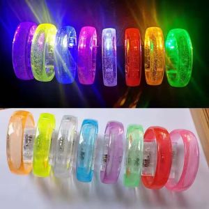 10-100PCS LED Light up Bracelets Glow Wristbands Glow In The Dark Bracelets Concerts Birthday Party Favors Party Supply Props
