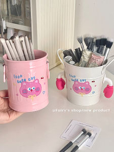 กระดุมเก็บแปรงแต่งหน้าโลหะขนาดใหญ่พกพาสะดวกสำหรับห้องนอน กระดุมแต่งหน้า กระดุมเครื่องสำอาง กระดุมดินสอเข้าตา กระดุมดินสอยาว