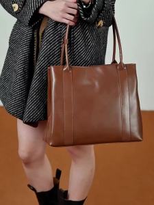 ZENCY | Zency Genuine Leather Totes Bag Fashion Women Leather Shoulder Bag Ladies Underarm Large Capacity Work Handbag Shopping Bags