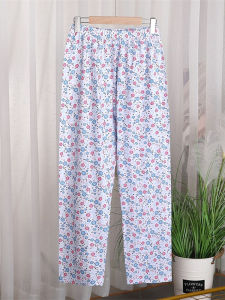 Home Wear Pajama Pants Womens Trousers Summer Thin Pure Cotton Plus Size Loose Long Johns for Middle-Aged and Elderly Home Pants Elderly Air Conditioning Pants