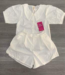 Bộ quần áo bé gái Ngắn Tay vải lụa Cổ Sơ Mi cao cấp cho bé gái 8-33kg bộ quần áo mùa hè bé gái