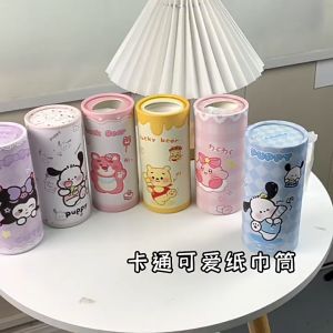 Dreamo Kawaii Tissue Box Sanrio Pochacco Kuromi Cartoon Pull-out Tissue Box Car Tissue Tube Holder Cylinder Box Car Accessories 卡通可爱创意纸巾盒
