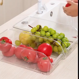 Snack Storage Box Clear Acrylic Candy Display Basket Grocery Stackable Crate Multifunction Organizer