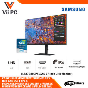 Samsung 27 Inch ViewFinity S8 UHD Monitor With DCI-P3 98% HDR and USB type-C / LS27B800PXUXXS / 36 Months Warranty