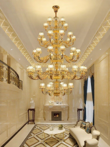 LAIDENG | Natural Jade Large Chandelier for Mansion Hall